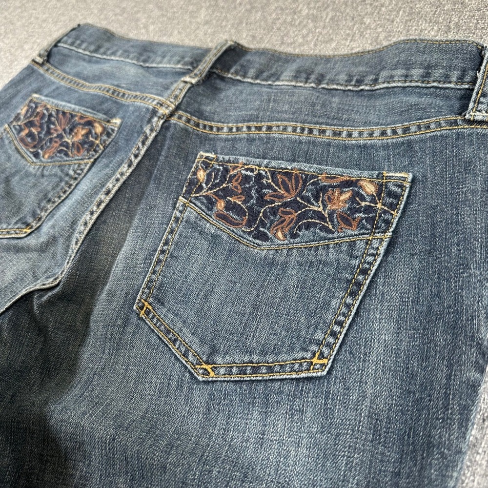 Eddie Bauer Jeans Womens 10 Boyfriend Blue Relaxed Embroidered Pocket